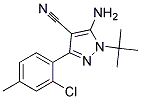 5-amino-1-tert-butyl-3-(2-chloro-4-methylphenyl)-1H-pyrazole-4-carbonitrile 结构式