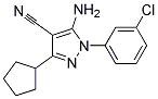 5-amino-1-(3-chlorophenyl)-3-cyclopentyl-1H-pyrazole-4-carbonitrile 结构式