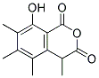 (+)-8-Hydroxy-4,5,6,7-tetramethyl-1,3-isochromandione 结构式