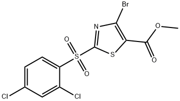Methyl4-bromo-2-(2,4-dichlorophenylsulfonyl)thiazole-5-carboxylate 结构式