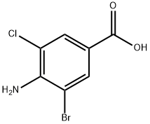 4-氨基-3-溴-5-氯苯甲酸 结构式