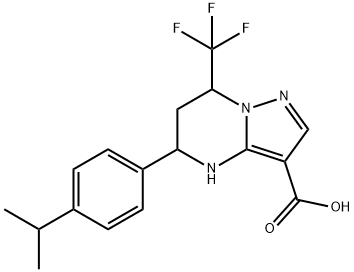 5-(4-异丙基苯基)-7-(三氟甲基)-4,5,6,7-四氢吡唑并[1,5-A]嘧啶-3-羧酸 结构式