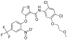 N-(2,4-Dichloro-5-(2-methoxyethoxy)phenyl)-3-(2-nitro-4-(trifluoromethyl)phenoxy)-2-thiophenecarboxamide 结构式