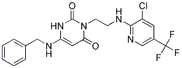 6-(Benzylamino)-3-(2-((3-chloro-5-(trifluoromethyl)-2-pyridinyl)amino)ethyl)-2,4(1H,3H)-pyrimidinedione 结构式