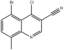5-溴-4-氯-8-甲基喹啉-3-甲腈 结构式