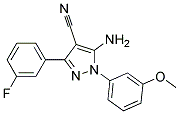 5-amino-3-(3-fluorophenyl)-1-(3-methoxyphenyl)-1H-pyrazole-4-carbonitrile 结构式