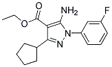 ethyl 5-amino-3-cyclopentyl-1-(3-fluorophenyl)-1H-pyrazole-4-carboxylate 结构式