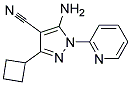 5-amino-3-cyclobutyl-1-pyridin-2-yl-1H-pyrazole-4-carbonitrile 结构式