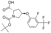 (2S,4R)-1-(tert-butoxycarbonyl)-4-[2-fluoro-3-(trifluoromethyl)phenoxy]pyrrolidine-2-carboxylic acid 结构式