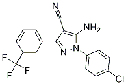 5-amino-1-(4-chlorophenyl)-3-[3-(trifluoromethyl)phenyl]-1H-pyrazole-4-carbonitrile 结构式