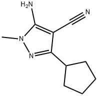 5-氨基-3-环戊基-1-甲基-1H-吡唑-4-甲腈 结构式