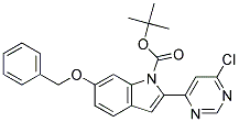 6-Benzyloxy-2-(6-chloro-pyrimidin-4-yl)-indole-1-carboxylic acid tert-butyl ester 结构式