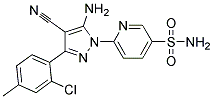 6-[5-amino-4-cyano-3-(2-chloro-4-methylphenyl)-1H-pyrazol-1-yl]pyridine-3-sulfonamide 结构式