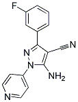 5-amino-3-(3-fluorophenyl)-1-pyridin-4-yl-1H-pyrazole-4-carbonitrile 结构式