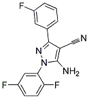 5-amino-1-(2,5-difluorophenyl)-3-(3-fluorophenyl)-1H-pyrazole-4-carbonitrile 结构式