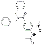 4-ACETAMIDO-N,N-DIBENZYL-3-NITROBENZAMIDE 结构式