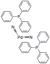 DICYANOBIS(TRIPHENYLPHOSPHINE)PALLADIUM(II) 结构式