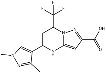 5-(1,3-Dimethyl-1H-pyrazol-4-yl)-7-trifluoromethyl-4,5,6,7-tetrahydro-pyrazolo[1,5-a]pyrimidine-2-carboxylicacid 结构式