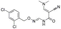 (E)-2-Cyano-N-((E)-(2,4-dichlorobenzyloxyimino)methyl)-3-(dimethylamino)acrylamide 结构式