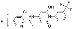 4-(2-(3-Chloro-5-(trifluoromethyl)-2-pyridinyl)-2-methylhydrazino)-6-hydroxy-1-(3-(trifluoromethyl)phenyl)-2(1H)-pyrimidinone 结构式