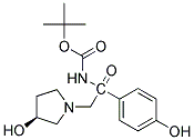 (S,S)-2-N-BOC-AMINO-2-(4-HYDROXY-PHENYL)-1-(3-HYDROXY-PYRROLIDIN-1-YL)-ETHANONE
 结构式