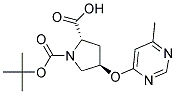 (2S,4R)-1-(tert-butoxycarbonyl)-4-[(6-methylpyrimidin-4-yl)oxy]pyrrolidine-2-carboxylic acid 结构式