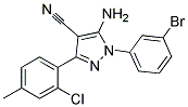 5-amino-1-(3-bromophenyl)-3-(2-chloro-4-methylphenyl)-1H-pyrazole-4-carbonitrile 结构式