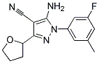 5-amino-1-(3-fluoro-5-methylphenyl)-3-(tetrahydrofuran-2-yl)-1H-pyrazole-4-carbonitrile 结构式