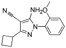 5-amino-3-cyclobutyl-1-(2-methoxyphenyl)-1H-pyrazole-4-carbonitrile 结构式