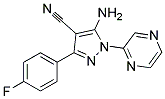 5-amino-3-(4-fluorophenyl)-1-pyrazin-2-yl-1H-pyrazole-4-carbonitrile 结构式