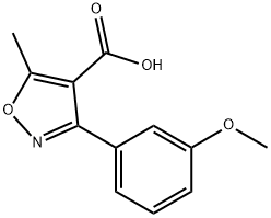 3-(3-甲氧基苯基)-5-甲基异噁唑-4-甲酸 结构式