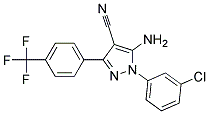 5-amino-1-(3-chlorophenyl)-3-[4-(trifluoromethyl)phenyl]-1H-pyrazole-4-carbonitrile 结构式
