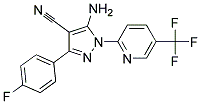 5-amino-3-(4-fluorophenyl)-1-[5-(trifluoromethyl)pyridin-2-yl]-1H-pyrazole-4-carbonitril 结构式