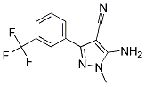 5-amino-3-[3-(trifluoromethyl)phenyl]-1-methyl-1H-pyrazole-4-carbonitrile 结构式