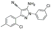 5-amino-1-(3-chlorophenyl)-3-(2-chloro-4-methylphenyl)-1H-pyrazole-4-carbonitrile 结构式