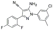 5-amino-1-(3-chloro-5-methylphenyl)-3-(2,4-difluorophenyl)-1H-pyrazole-4-carbonitrile 结构式