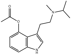3-[2-[甲基(异丙基)氨基]乙基]-1H-吲哚-4-醇乙酸酯 结构式