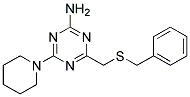 4-BENZYLTHIOMETHYL-6-PIPERIDINO-1,3,5-TRIAZIN-2-AMINE 结构式