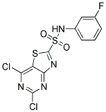 5,7-Dichlorothiazolo[4,5-d]pyrimidin-2-sulfonicacid(3-fluorophenyl)amide 结构式