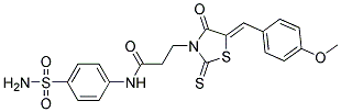 N-[4-(Aminosulfonyl)phenyl]-3-[(5Z)-5-(4-methoxybenzylidene)-4-oxo-2-thioxo-1,3-thiazolidin-3-yl]propanamide 结构式
