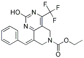 8-(E)-Benzylidene-6-ethoxycarbonyl-5,6,7,8-tetrahydro-2-hydroxy-4-(trifluoromethyl)pyrido-[4,3-d]-pyrimidine 结构式