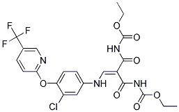 Ethyl N-(3-(3-chloro-4-((5-(trifluoromethyl)-2-pyridinyl)oxy)anilino)-2-(((ethoxycarbonyl)amino)carbonyl)acryloyl)carbamate 结构式