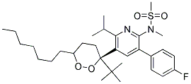 tert-Butyl-(+)-[(4-fluorophenyl)-6-isopropyl-2-(N-methyl-N-methylsulphonylamino)pyridine-5-yl]-(3R,5S)-dioxane-(E)-6-heptane 结构式