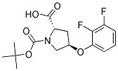 (2S,4R)-1-(tert-butoxycarbonyl)-4-(2,3-difluorophenoxy)pyrrolidine-2-carboxylic acid 结构式