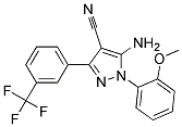 5-amino-3-[3-(trifluoromethyl)phenyl]-1-(2-methoxyphenyl)-1H-pyrazole-4-carbonitrile 结构式
