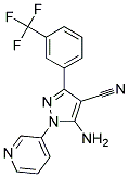 5-amino-3-[3-(trifluoromethyl)phenyl]-1-pyridin-3-yl-1H-pyrazole-4-carbonitrile 结构式