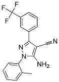 5-amino-3-[3-(trifluoromethyl)phenyl]-1-(2-methylphenyl)-1H-pyrazole-4-carbonitrile 结构式