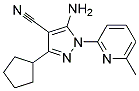 5-amino-3-cyclopentyl-1-(6-methylpyridin-2-yl)-1H-pyrazole-4-carbonitrile 结构式