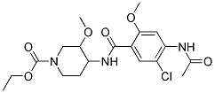 4-ACETAMIDO-5-CHLORO-N-{1-CARBETHOXY-3-METHOXY-4-PIPERIDYL}2-METHOXYBENZAMIDE 结构式