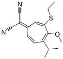 (3-ETHYLTHIO-5-ISOPROPYL-4-METHOXY-2,4,6-CYCLOHEPTATRIENYLIDENE)MALONONITRILE 结构式